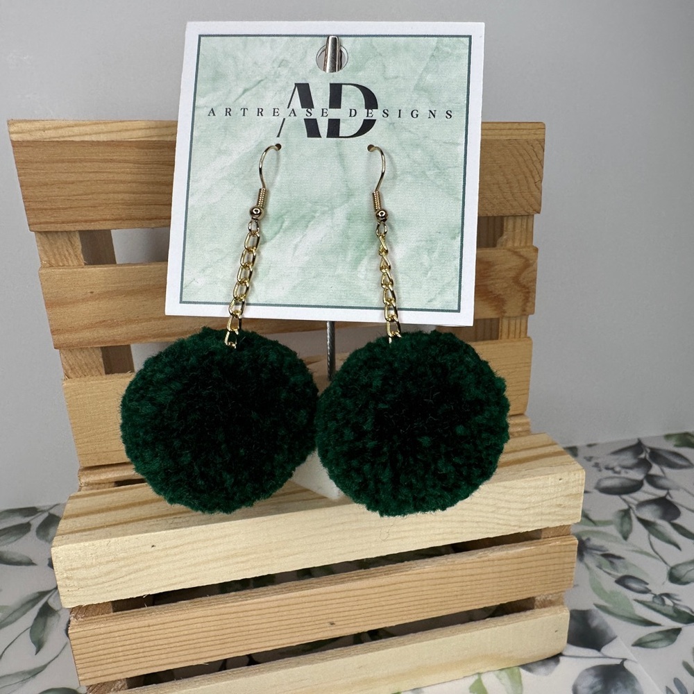 Autumn Pom Pom Earring Set - Picture 6 of 8